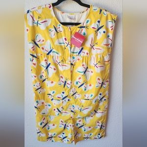 Hanna Andersson Romper NWT Yellow with Bold Butterfly Print Size 160cm 14-16
